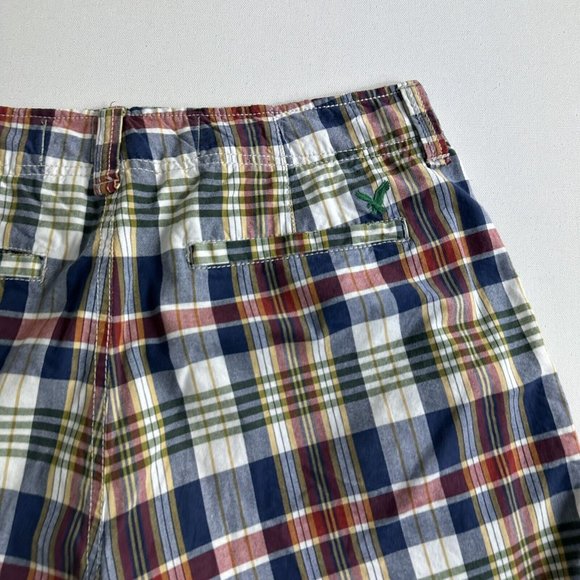 VTG American Eagle Outfitters Mens Longer Length Shorts Size 30 Multicolor Plaid - Picture 5 of 9
